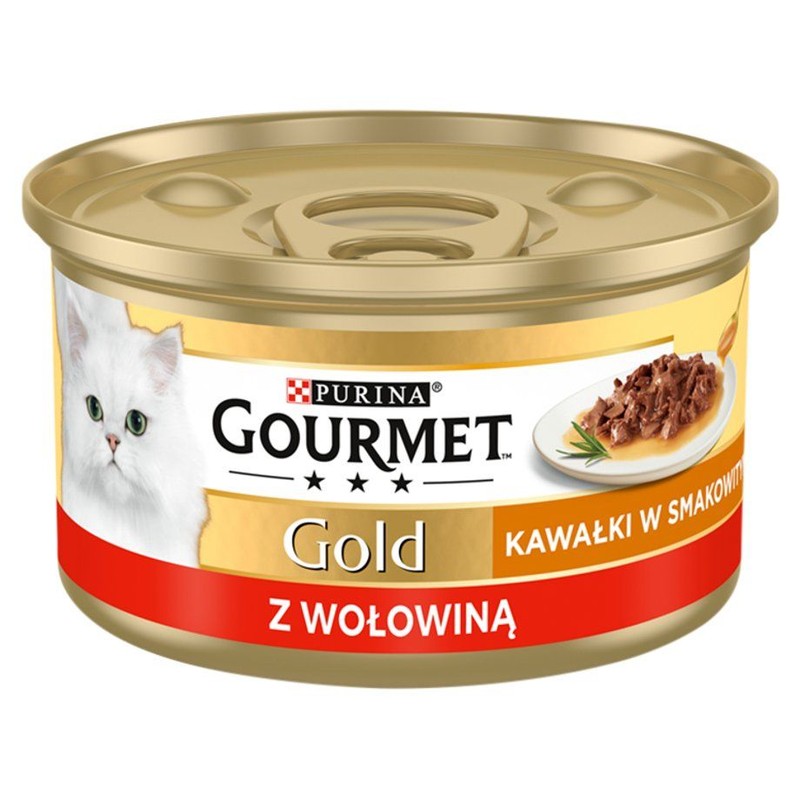 Mokra karma wołowina w sosie dla kotów Gourmet 85 g