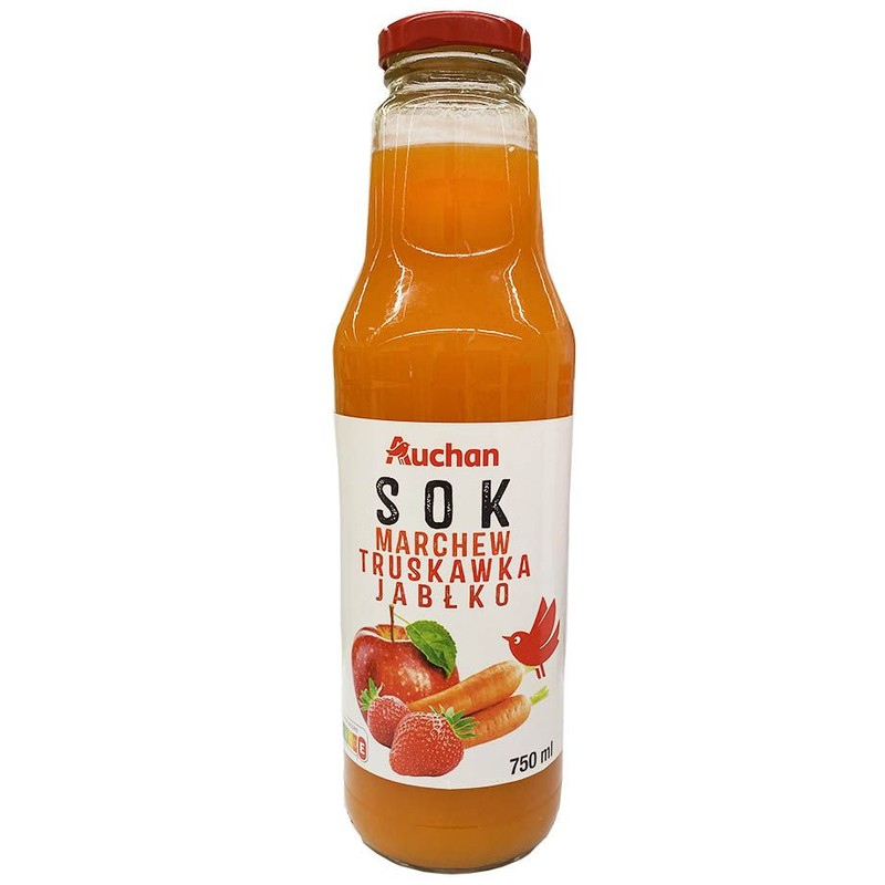 Sok marchew truskawka jabłko Auchan 750 ml