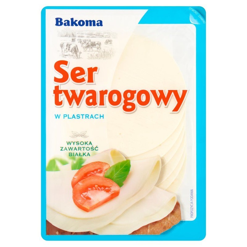 Ser twarogowy śmietankowy w plastrach Bakoma 135 g