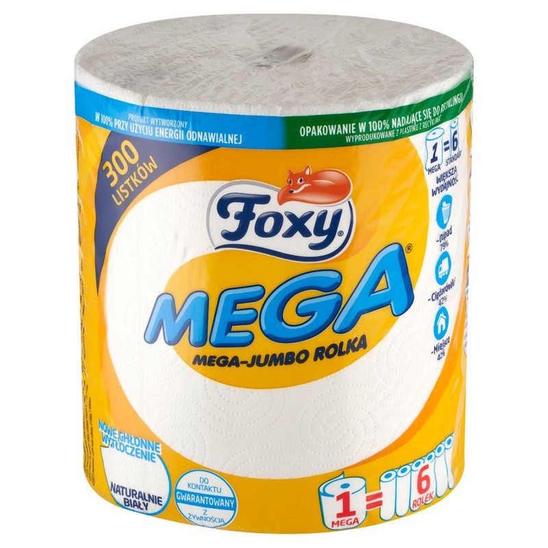 Ręcznik kuchenny 300 listków Mega Jumbo  Foxy 1 rolka