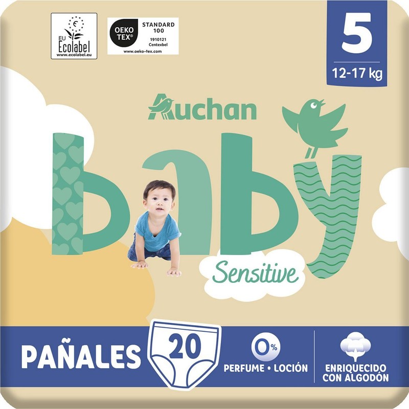Pieluchomajtki Sensitive 5 12-17 kg Auchan 20 sztuk