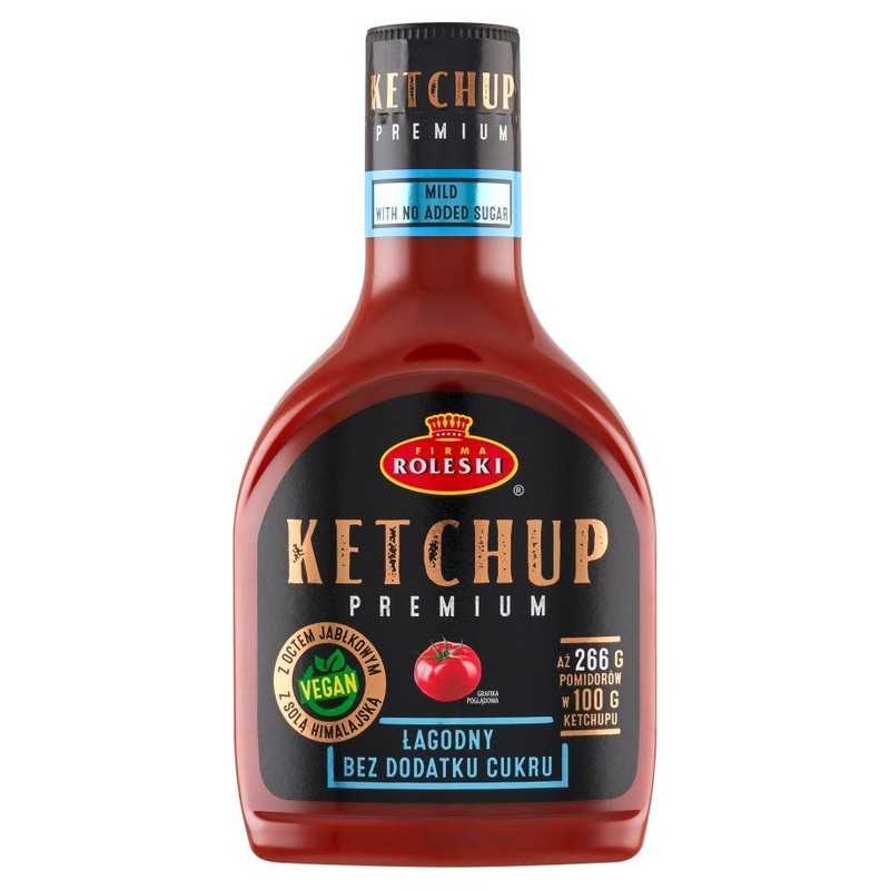 Ketchup premium łagodny bez cukru Roleski 425 g