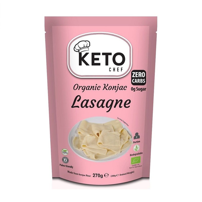 BIO KETO Makaron Konjac typu lasagne bezglutenowy Keto Chef 270 g