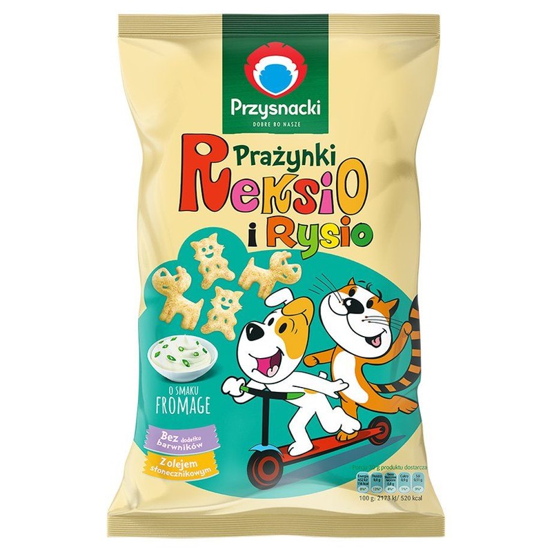 Prażynki Reksio i Rysio o smaku fromage Przysnacki 90 g