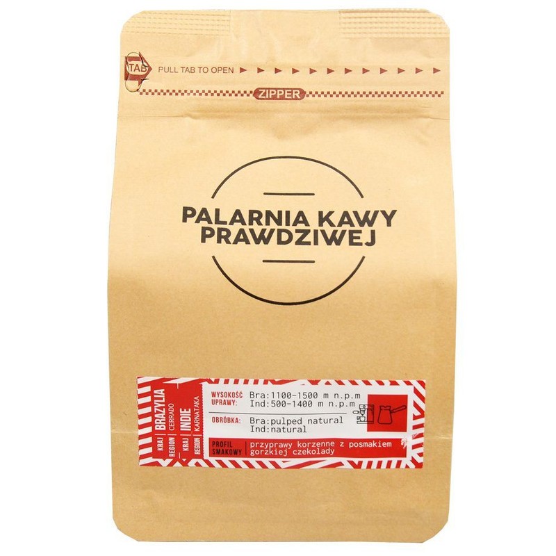 Kawa ziarnista Brazylia i Indie Palarnia Kawy Prawdziwej 250 g