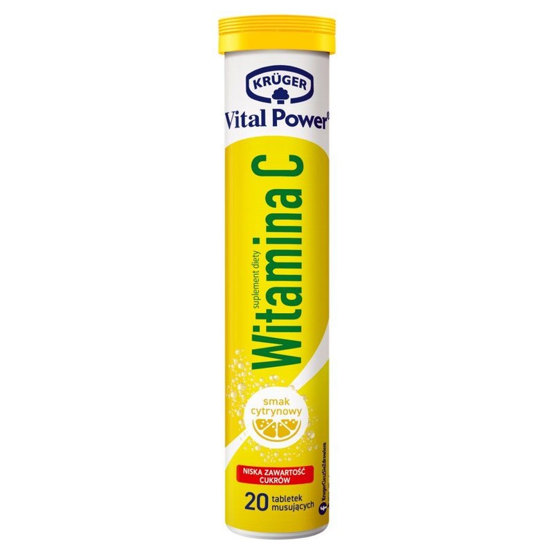 Vital Power Witamina C smak cytrynowy 20 tabletek Kruger opakowanie