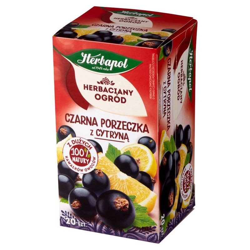 Herbaciany Ogród herbatka owocowa czarna porzeczka z cytryną Herbapol 20 torebek
