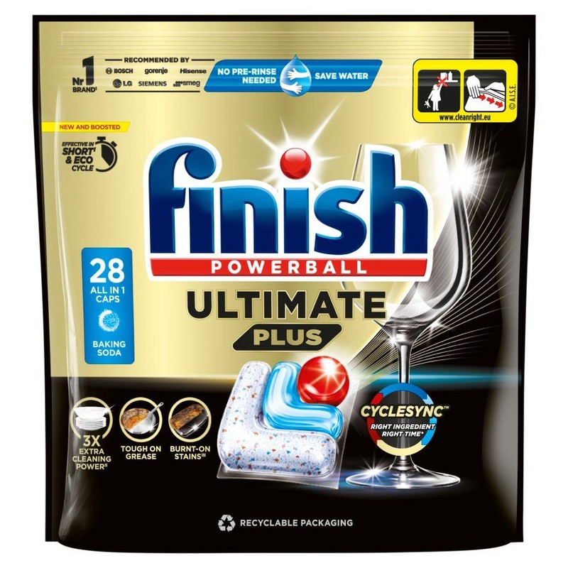 Kapsułki do zmywarki Ultimate Plus baking soda Finish 28 kapsułek