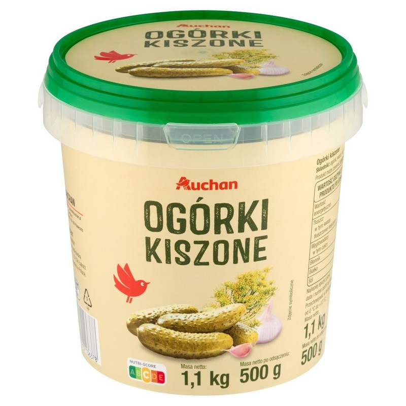 Ogórki kiszone Auchan 500 g