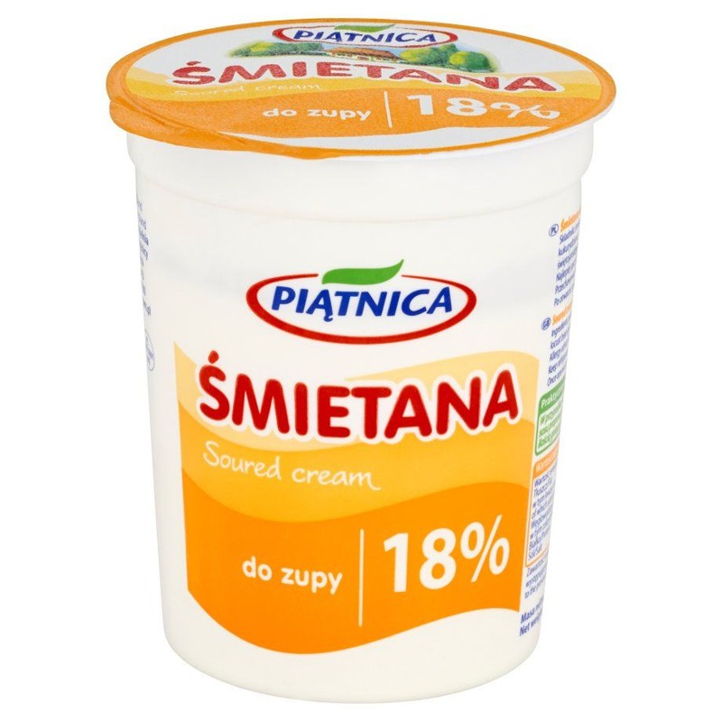 Śmietana 18% do zup sosów i sałatek Piątnica 400 g