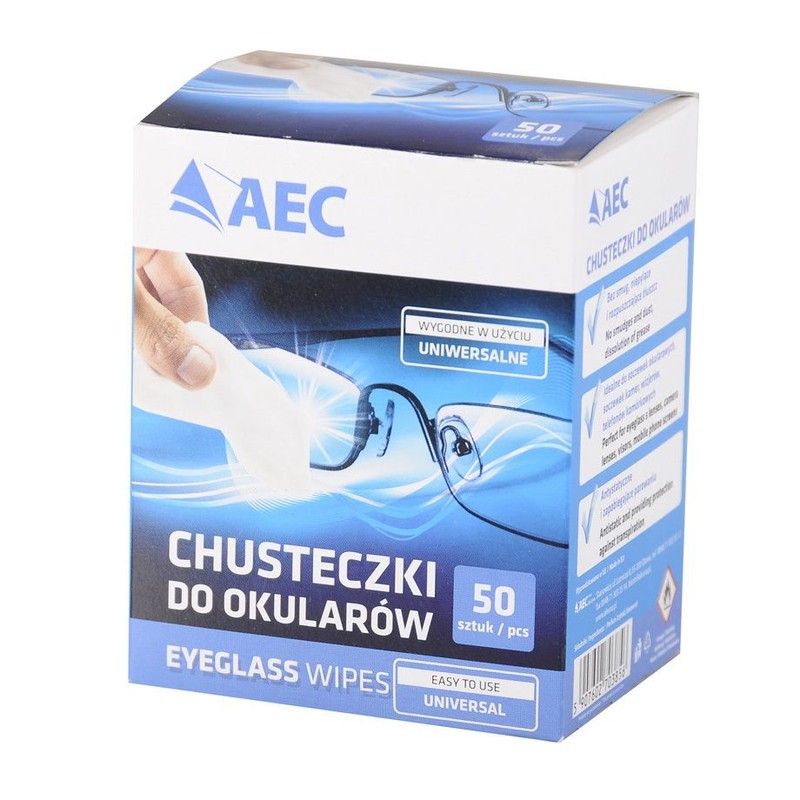 Chusteczki do okularów AEC 50 sztuk
