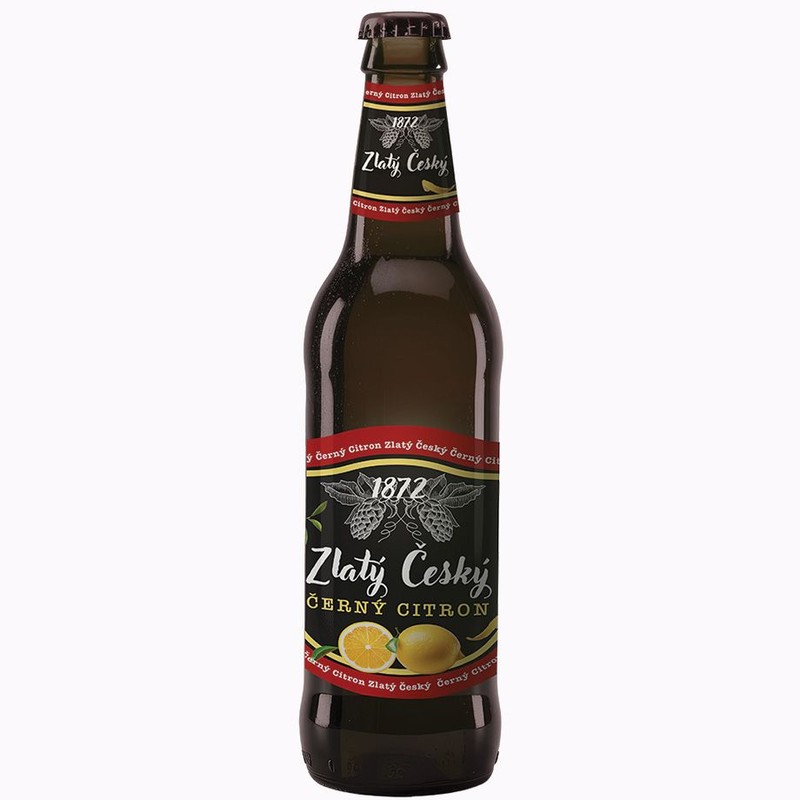 Piwo czeskie ciemne smakowe Cerny Citron o smaku cytrynowym alk. 3,0% obj. Zlaty Cesky 500 ml