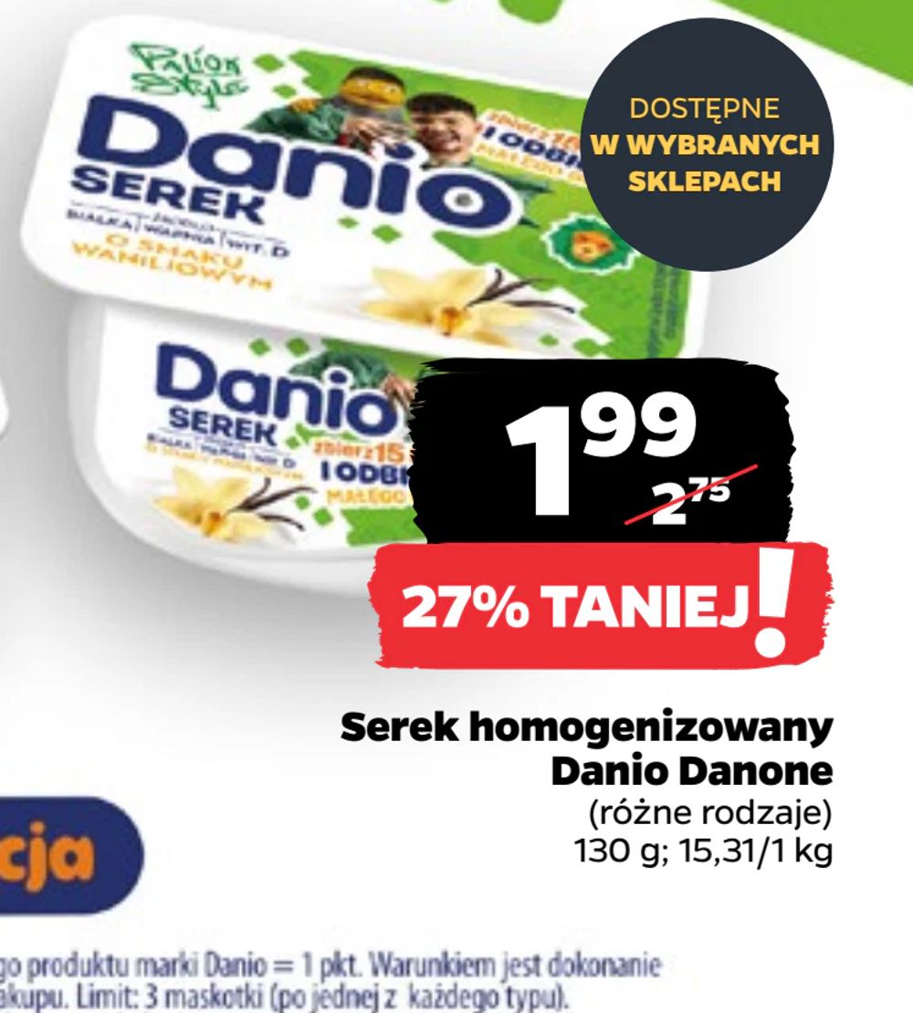 Serek homogenizowany Danio Danone