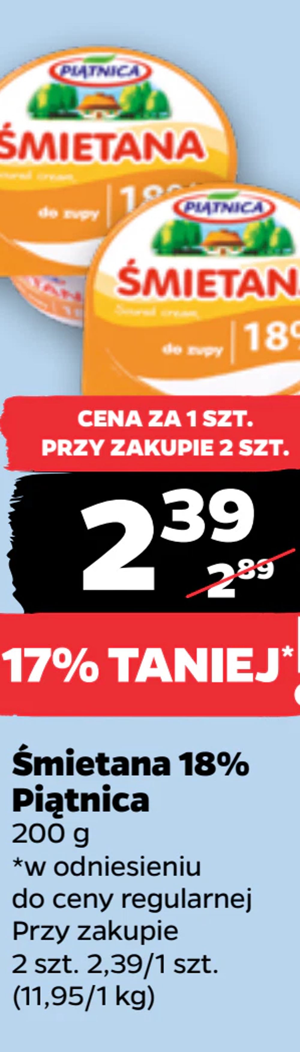 Śmietana 18% Piątnica