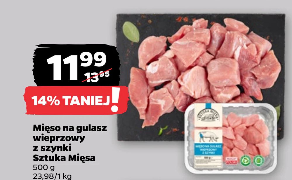 Mięso na gulasz wieprzowy z szynki Sztuka Mięsa