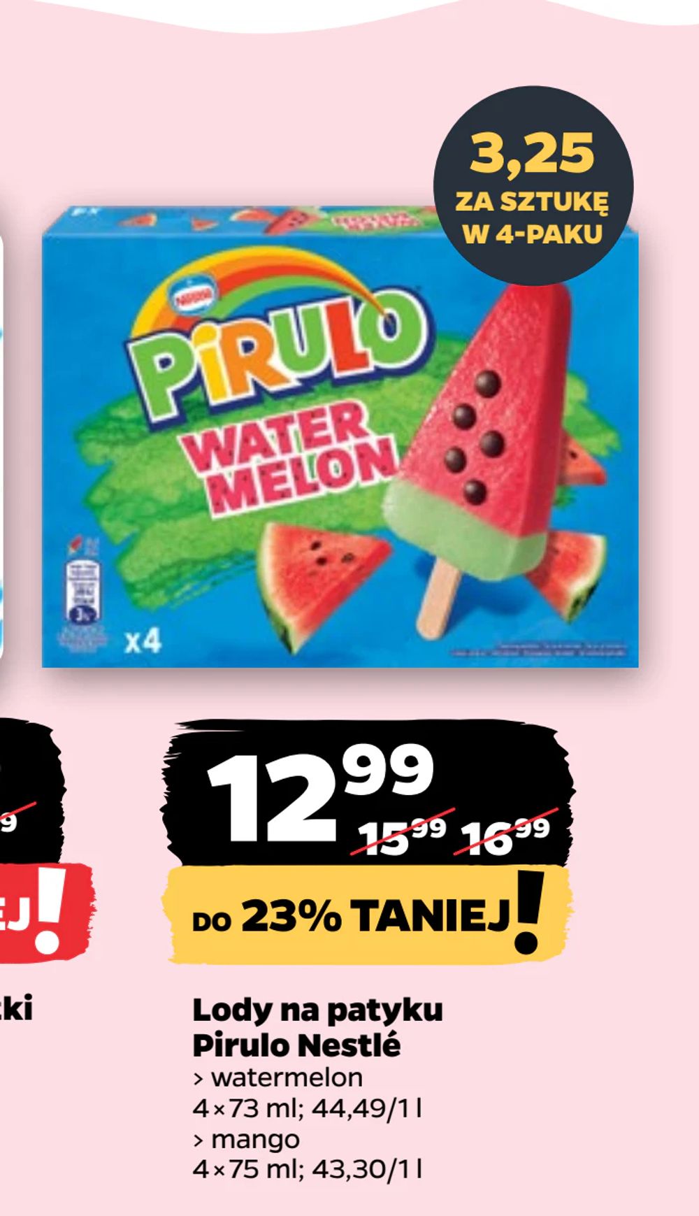 Lody na patyku Pirulo Nestlé