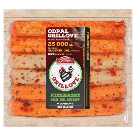 Balcerzak Grillove Kiełbaski mix na ruszt wieprzowe 375 g