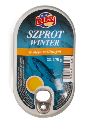 Wide Ocean Szprot wędzony winter w oleju 170 g