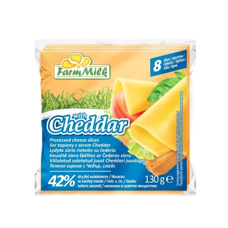 Farm Milk Ser topiony cheddar plastry 130g