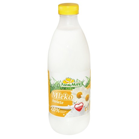 Mleko świeże butelka 2% 1l Farm Milk
