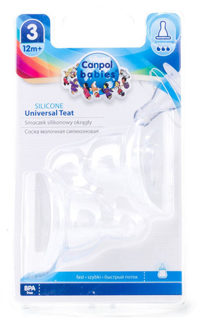 Smoczek silikonowy prosty Szybki Blister 2 szt. Canpol