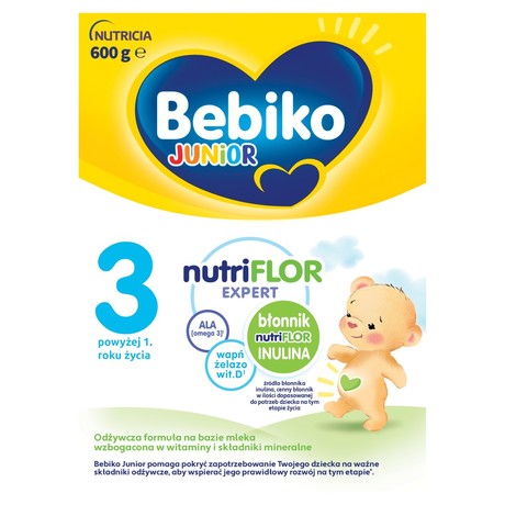 Bebiko Junior 3 Odżywcza formuła na bazie mleka dla małych dzieci powyżej 1. roku życia 600 g