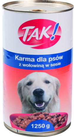 Karma dla psa z wołowiną 1250g TAK