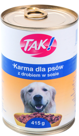 Karma dla psa z drobiem 415g TAK
