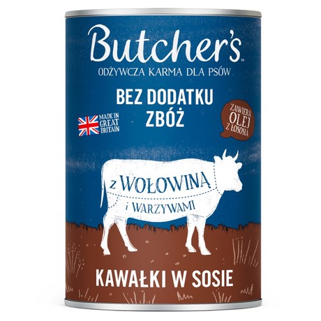 Butcher's Odżywcza karma dla psów kawałki w sosie z wołowiną i warzywami 400 g