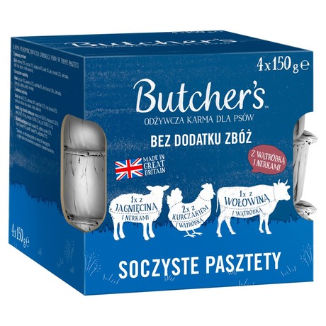 Butcher's Original Multipack karma dla psów soczyste pasztety 4 x 150 g