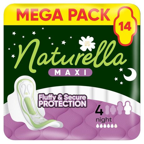 Naturella Maxi Podpaski Night Ze Skrzydełkami, rozmiar 4, 14