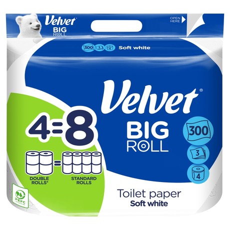 Velvet Big Roll Soft White Papier toaletowy 4 rolki
