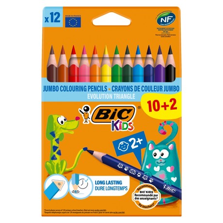 BIC Kids Evolution Triangle ECOlutions Kredki ołówkowe Pudełko 10+2szt
