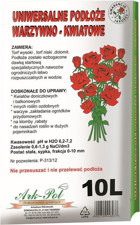 Uniwersalne podłoże warzywno -kwiatowe 10l