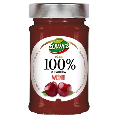 Łowicz Dżem 100% z owoców wiśnia 220 g