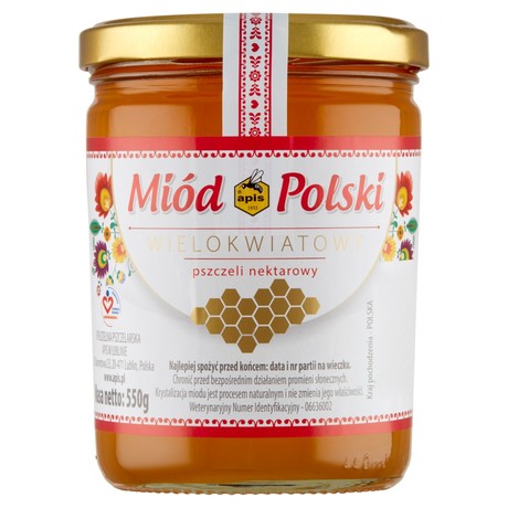 Apis Miód polski wielokwiatowy pszczeli nektarowy 550 g