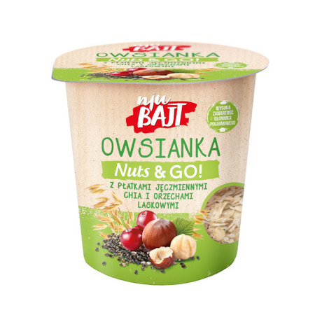 Brüggen Nju Bajt Owsianka z orzechami laskowymi i suszoną żurawiną 65 g
