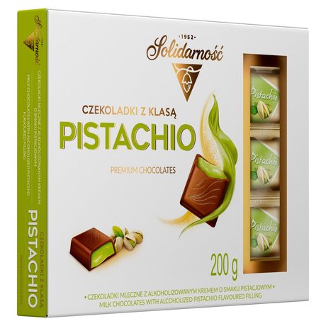 Solidarność Czekoladki z Klasą Pistachio Czekoladki mleczne 200 g