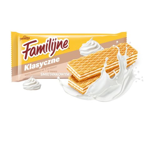 Familijne Klasyczne wafle o smaku śmietankowym 180 g