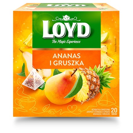 Loyd Herbatka owocowa aromatyzowana ananas i gruszka 40 g (20 x 2 g)