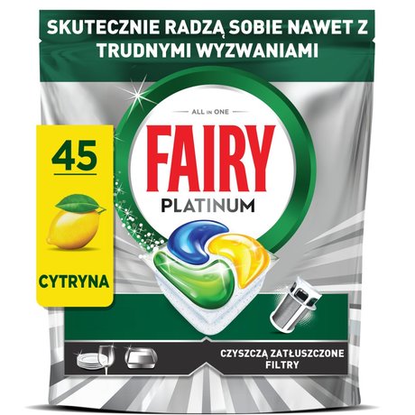 Fairy Platinum Tabletki Do Zmywarki, Cytryna,  45 Kapsułki