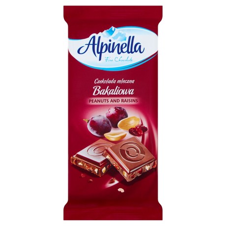 Alpinella Czekolada mleczna bakaliowa 90 g
