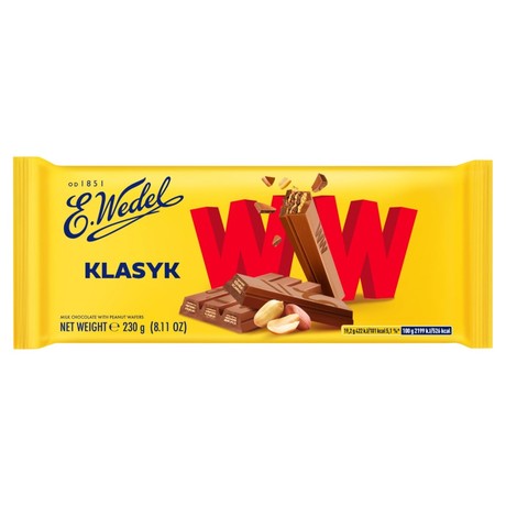 E. Wedel WW Czekolada mleczna z wafelkami orzechowymi 230 g