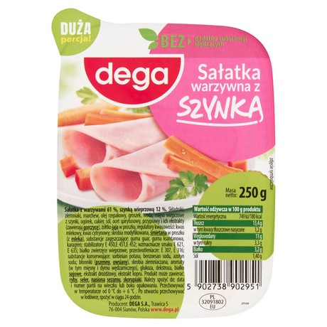 Dega Sałatka warzywna z szynką 250 g
