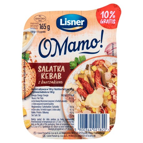 Lisner O Mamo! Sałatka kebab z kurczakiem 165 g