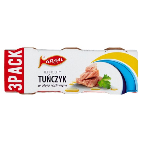 Graal Jednolity tuńczyk w oleju roślinnym 240 g (3 x 80 g)