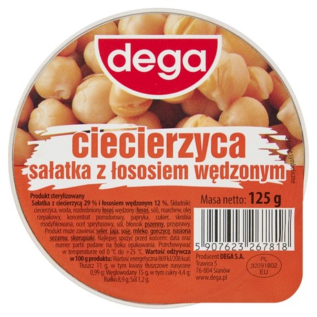 Dega Ciecierzyca sałatka z łososiem wędzonym 125 g