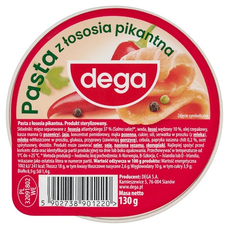 Dega Pasta z łososia pikantna 130 g
