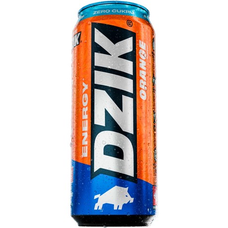 Dzik Energy Napój energetyzujący o smaku pomarańczowym bez cukru 500 ml