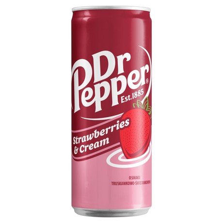 Dr Pepper Napój gazowany o smaku truskawkowo-śmietankowym 0,33 l